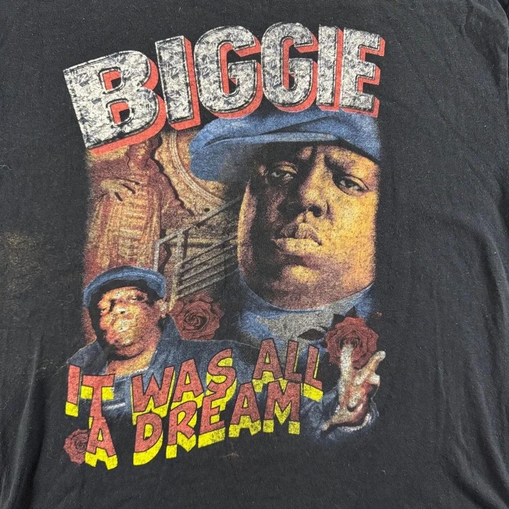 Notorious B.I.G. Graphic T-Shirt Mens L Black Good It Was All A Dream Rap Tee